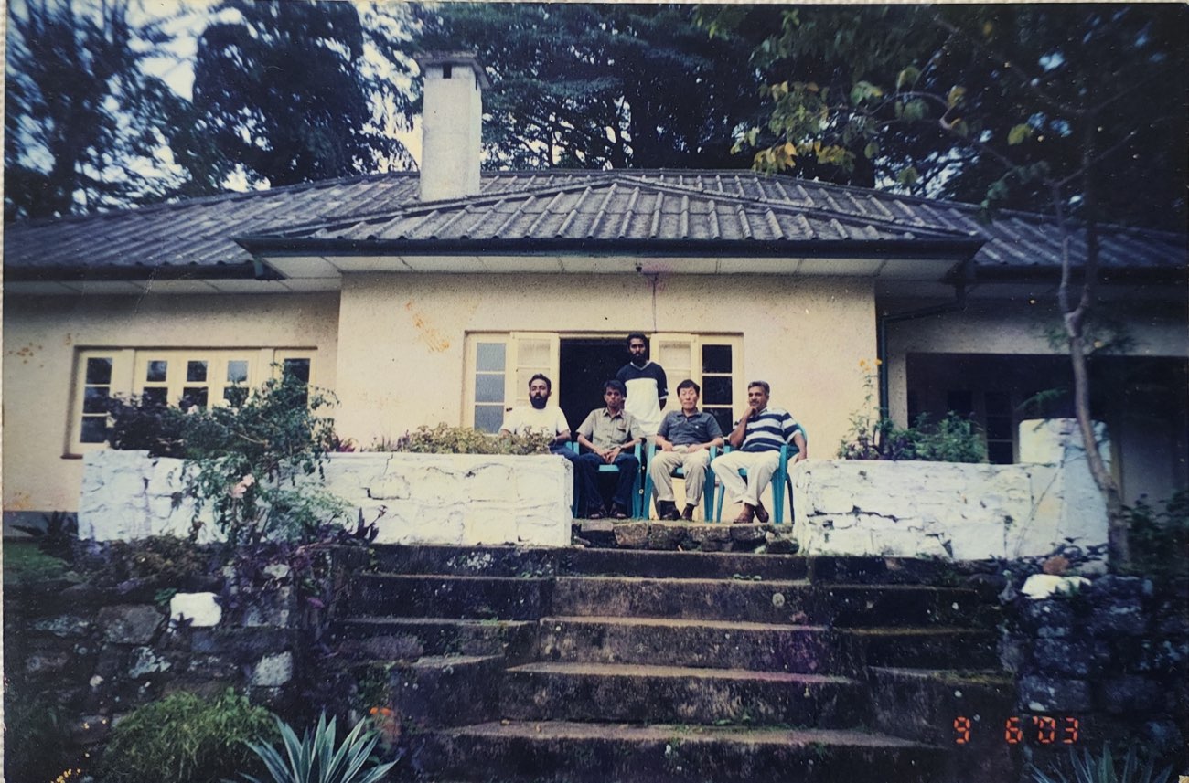 Family and team at the company house, Sri Lanka